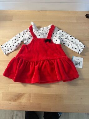 Little Me Festive Bow red dress size 6 months New